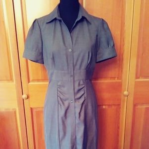 Calvin Klein button front gray shirt dress sz 4